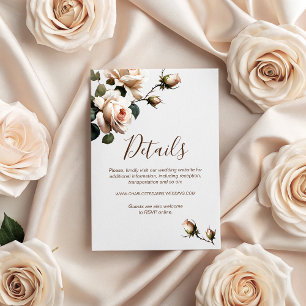 Carte D'accompagnement Superbe Tea Rose Détails du Mariage