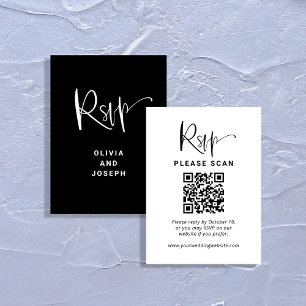Carte D'accompagnement Superposition moderne   Mariage RSVP avec code QR