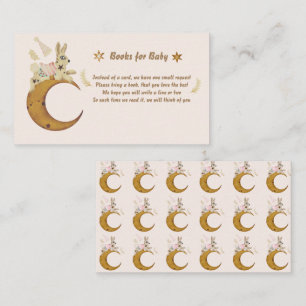 Carte D'accompagnement Sur la Lune Livres de Baby shower pour bébé