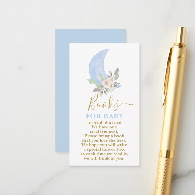 Carte D'accompagnement Sur la lune Livres pour Baby Boy Card (Devant/Arrière en situation)
