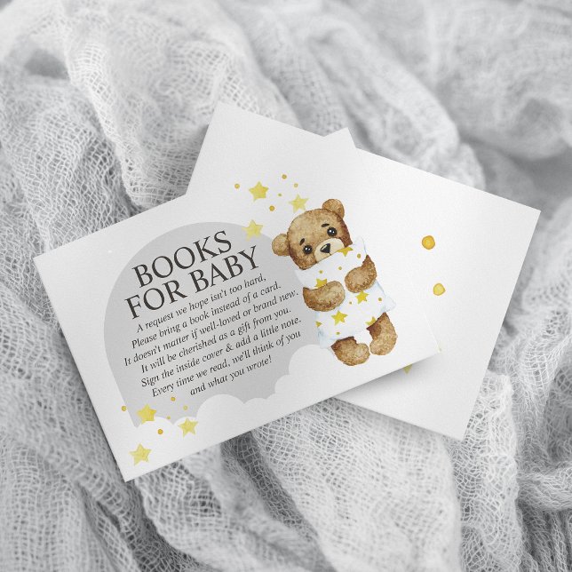 Carte D'accompagnement Sur la Lune Teddy Bear Grey Livres pour bébé (Créateur téléchargé)