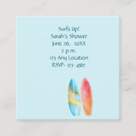 Carte D'accompagnement Surf bleu