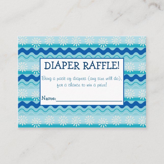 Carte D'accompagnement Surf 'N Tickets de raffle Sun Diaper (Devant)