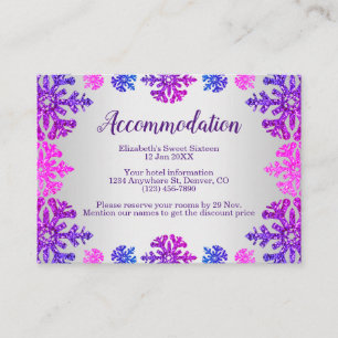 Carte D'accompagnement Sweet 16 Hiver Flocon de neige Hébergement Anniver