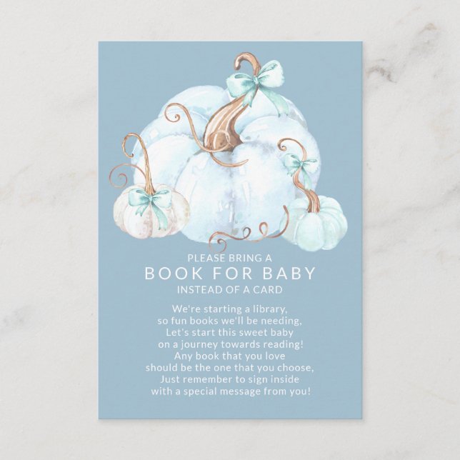 Carte D'accompagnement Sweet Little Citrouille Baby shower livre pour béb (Devant)