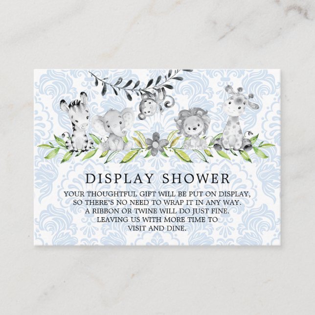 Carte D'accompagnement Sweet Safari Animaux Baby shower Cadeau (Devant)