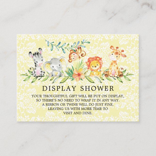 Carte D'accompagnement Sweet Safari Animaux Baby shower Cadeau (Devant)