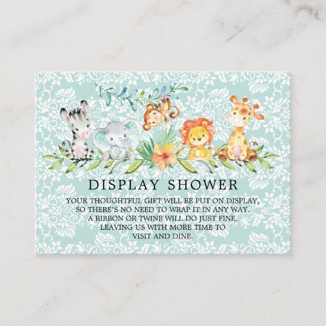 Carte D'accompagnement Sweet Safari Animaux Baby shower Cadeau (Devant)