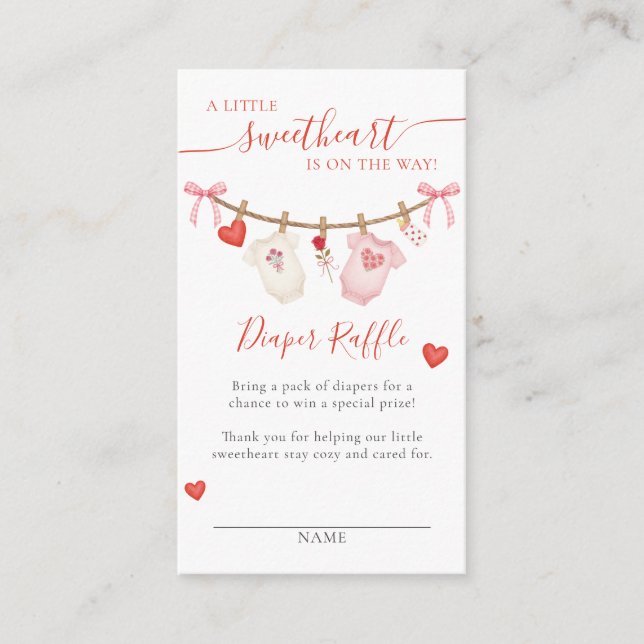 Carte D'accompagnement Sweetheart Clothesline Diaper Raffle  (Devant)