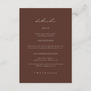 Carte D'accompagnement SYDNEY Espresso Détails du Mariage
