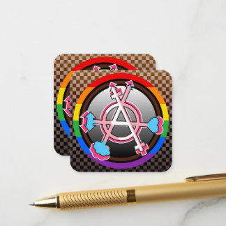 Carte D'accompagnement Symbole de l'anarchie du genre, emblème sur damier
