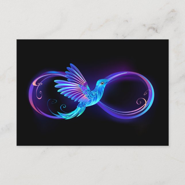Carte D'accompagnement Symbole de Neon Infinity par Glowing Hummingbird (Devant)