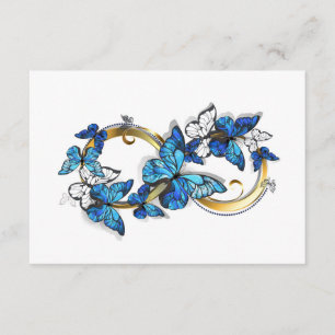 Carte D'accompagnement Symbole infini de papillons Morpho bleus