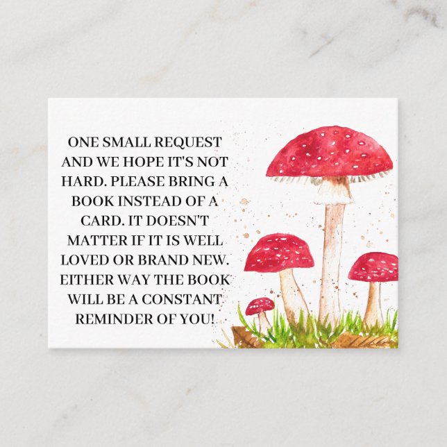 Carte D'accompagnement Tabourets Champignons Livres pour Baby Request (Devant)