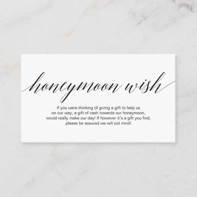 Carte D'accompagnement Tapis noir moderne, Mariage Honeymoon Wish Fund (Devant)