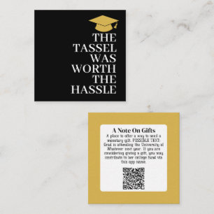 Carte D'accompagnement Tassel valait la peine du Hassle - Grad Cadeau QR 