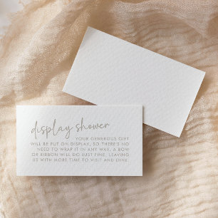 Carte D'accompagnement Taupe et blanc Script minimal Bridal Affichage dou