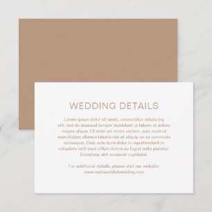Carte D'accompagnement Taupe minimaliste Mariage moderne