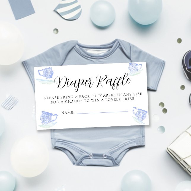 Carte D'accompagnement Tea Party Chine Dentelle Baby shower Déchets Raffl (Créateur téléchargé)