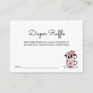 Carte D'accompagnement Teacup & Flowers Baby shower Déchets Raffle Ticket