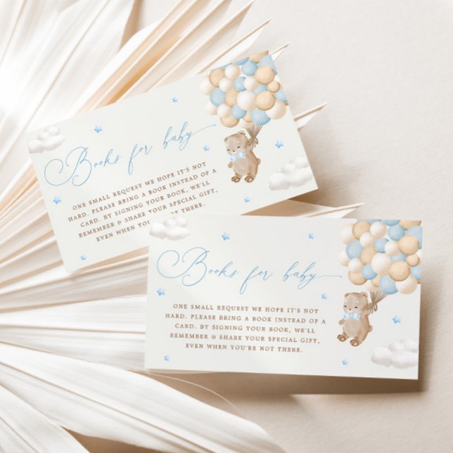 Carte D'accompagnement Teddy Bear avec Ballons Bleus Demande de réservati (Créateur téléchargé)