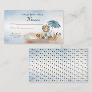 Carte D'accompagnement Teddy Bear Baby shower Devine Combien De Baisers