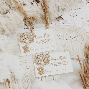 Carte D'accompagnement Teddy Bear Billet de Baby shower Coeur de l'ours