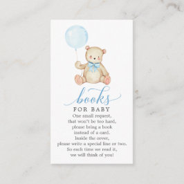 Carte D'accompagnement Teddy Bear Boy Book Demande Baby shower Card