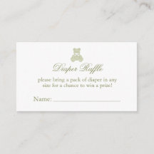 Teddy Bear Diaper Raffle Baby shower de billet
