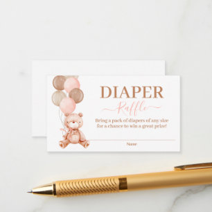 Carte D'accompagnement Teddy Bear Girl Diaper Raffle