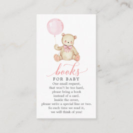 Carte D'accompagnement Teddy Bear Girl Réserver Demande Baby shower Card