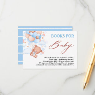 Carte D'accompagnement Teddy Bear Hot Air Balloon Blue Livres pour bébé