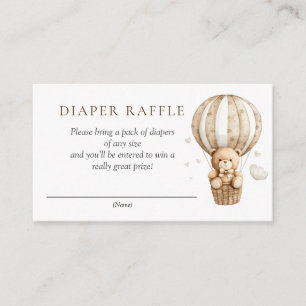 Carte D'accompagnement Teddy Bear Hot Air Balloon Douche Déchets Raffle