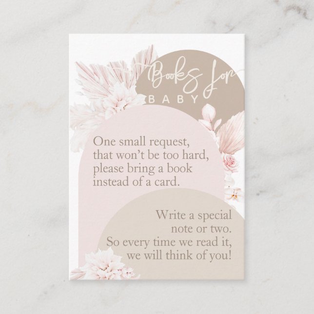 Carte D'accompagnement Teddy Bear Modern Boho Girl livre Baby shower (Devant)