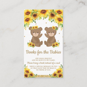 Carte D'accompagnement Teddy Bear Sunflower Twin Baby shower Apportez un 