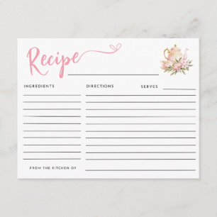 CARTE D'ACCOMPAGNEMENT TEMPS DE THÉ AVEC LA RECETTE DE LA FÊTE DES MARIÉE
