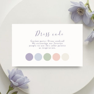 Carte D'accompagnement Tenue de mariage à l'écriture florale pastel lavan