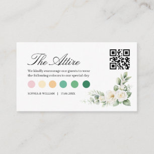Carte D'accompagnement Tenue de mariage élégante Rose Blanche Code QR Ca