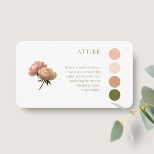 Carte D'accompagnement Tenue de mariage Rose Pâle Code vestimentaire ma