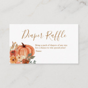Carte D'accompagnement Terracota Citrouille Boho Arch Floral Diaper Raffl