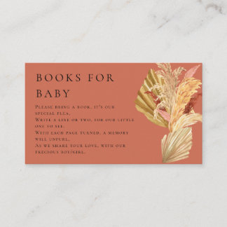 Carte D'accompagnement terracotta Boho pampas herbe Livres pour bébé