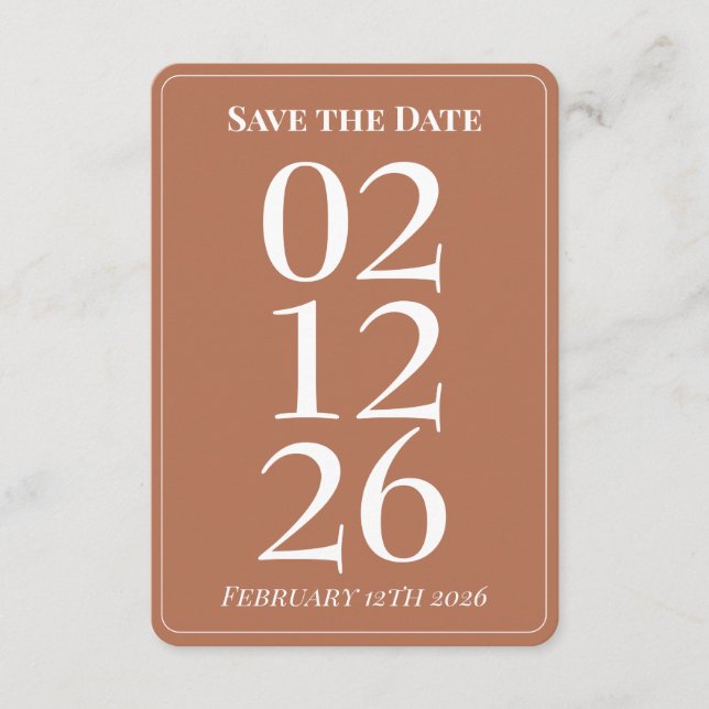 Carte D'accompagnement Terracotta Burn Orange Wedding Save the Date Cards (Devant)