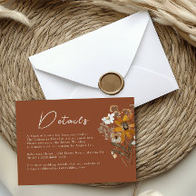 Terracotta Fleur sauvage Boho Détails du Mariage d