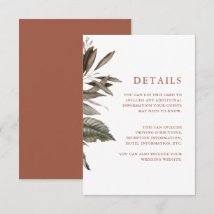 Carte D'accompagnement Terracotta Informations clients