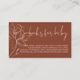 Carte D'accompagnement Terracotta Livres modernes demande baby shower sim