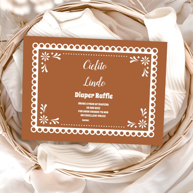 Carte D'accompagnement Terracotta Mexicaine Cielito Lindo Diapper Raffle (Créateur téléchargé)