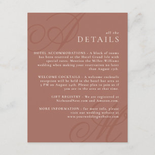 Carte D'accompagnement Terracotta Modern Edge Élégant Monogramme Détails
