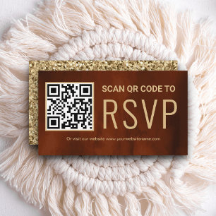 Carte D'accompagnement Terracotta Online QR Code RSVP Mariage Site Web