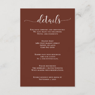 Carte D'accompagnement Terracotta Rouge Argile Brûlée Rustique Mariage En