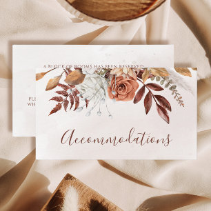 Carte D'accompagnement Terracotta Rouille Fleurs Hébergements Bohème Auto